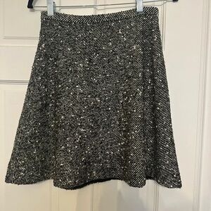 Elegant Black and White Tweed Skirt